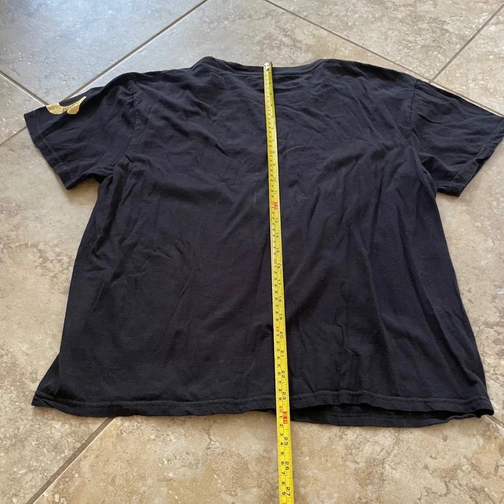 True Religion‎ Mens Large Black T-Shirt Gold Horseshoe Logo Short Sleeve Tee
